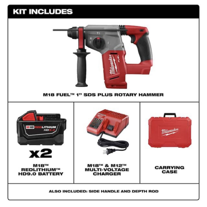 Milwaukee M18 FUEL™ 1&quot; SDS Plus Rotary Hammer Kit