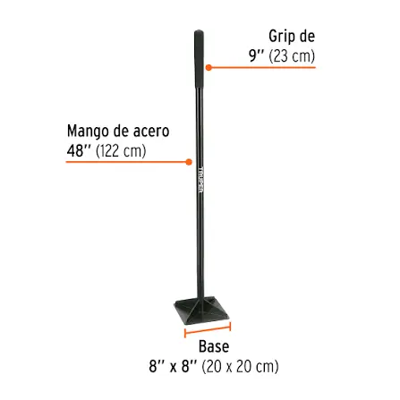 Pison 8x8  Con Mango Acero Truper