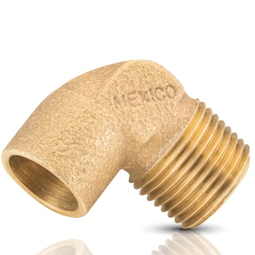 Cobre Codo Niple 1/2" Bronce HD