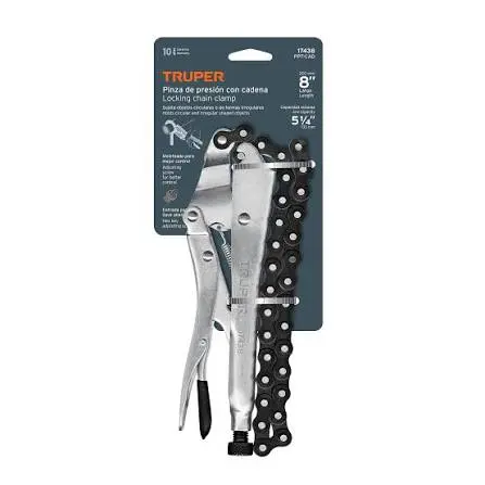 Truper Pinza Presion Cadena 8'' 