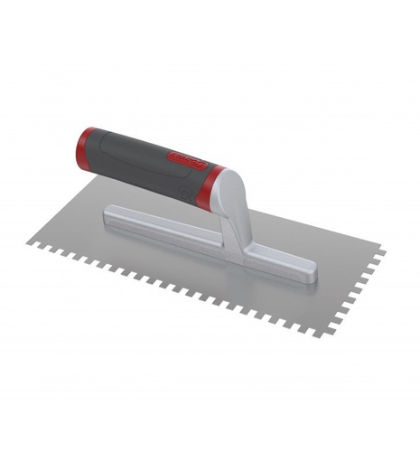 [10827] Notched Trowel 1/4 "x 1/4" Open Rubber Handle (SS) CORTAG